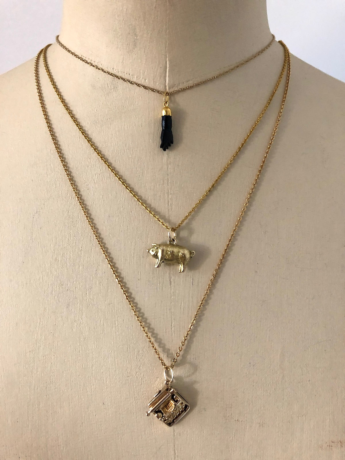 Victorian 9ct Gold Pig Charm Antique Pendant