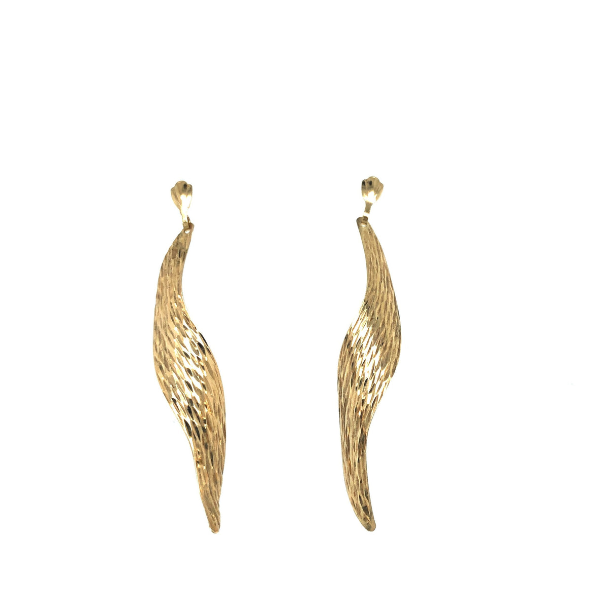 Delicate 1980's 9K Gold Swirl Vintage Earrings The Vintage Jewellery Company