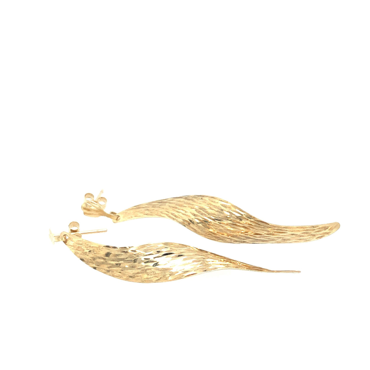 Delicate 1980's 9K Gold Swirl Vintage Earrings The Vintage Jewellery Company