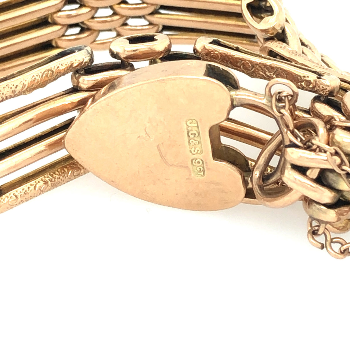 Early 20th Century 9k Gold Padlock Clasp Gate Bracelet The Vintage Jewellery Company