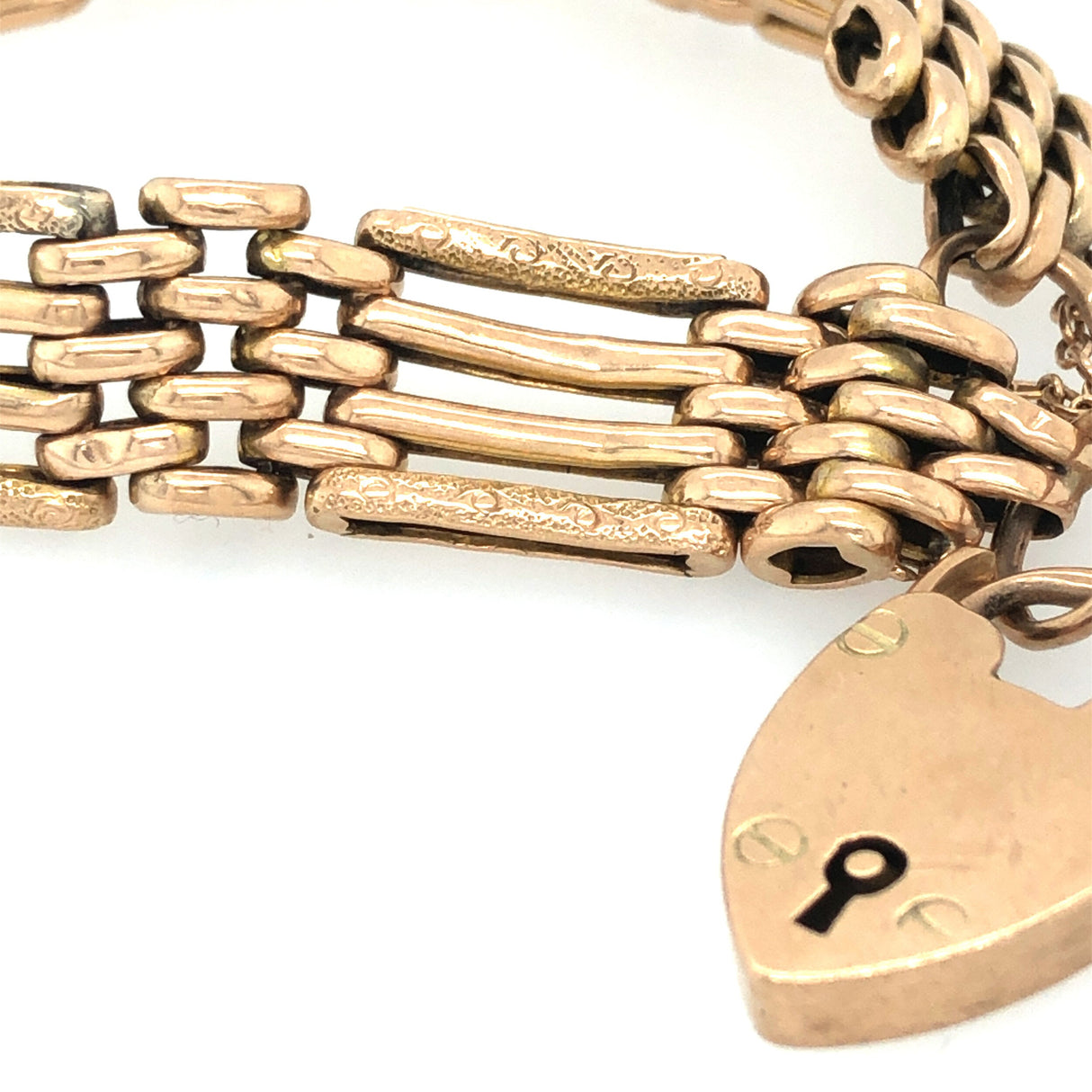 Early 20th Century 9k Gold Padlock Clasp Gate Bracelet The Vintage Jewellery Company