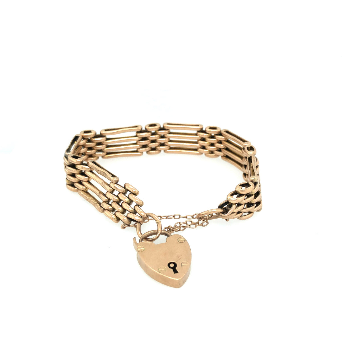 Early 20th Century 9k Gold Padlock Clasp Gate Bracelet The Vintage Jewellery Company