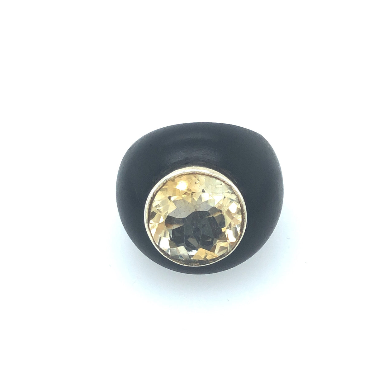 Ebony and Citrine Ring The Vintage Jewellery Company