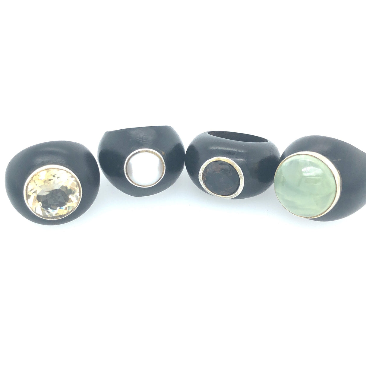 Ebony and Smoky Quartz Ring The Vintage Jewellery Company