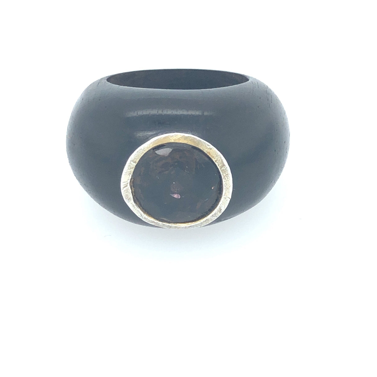 Ebony and Smoky Quartz Ring The Vintage Jewellery Company