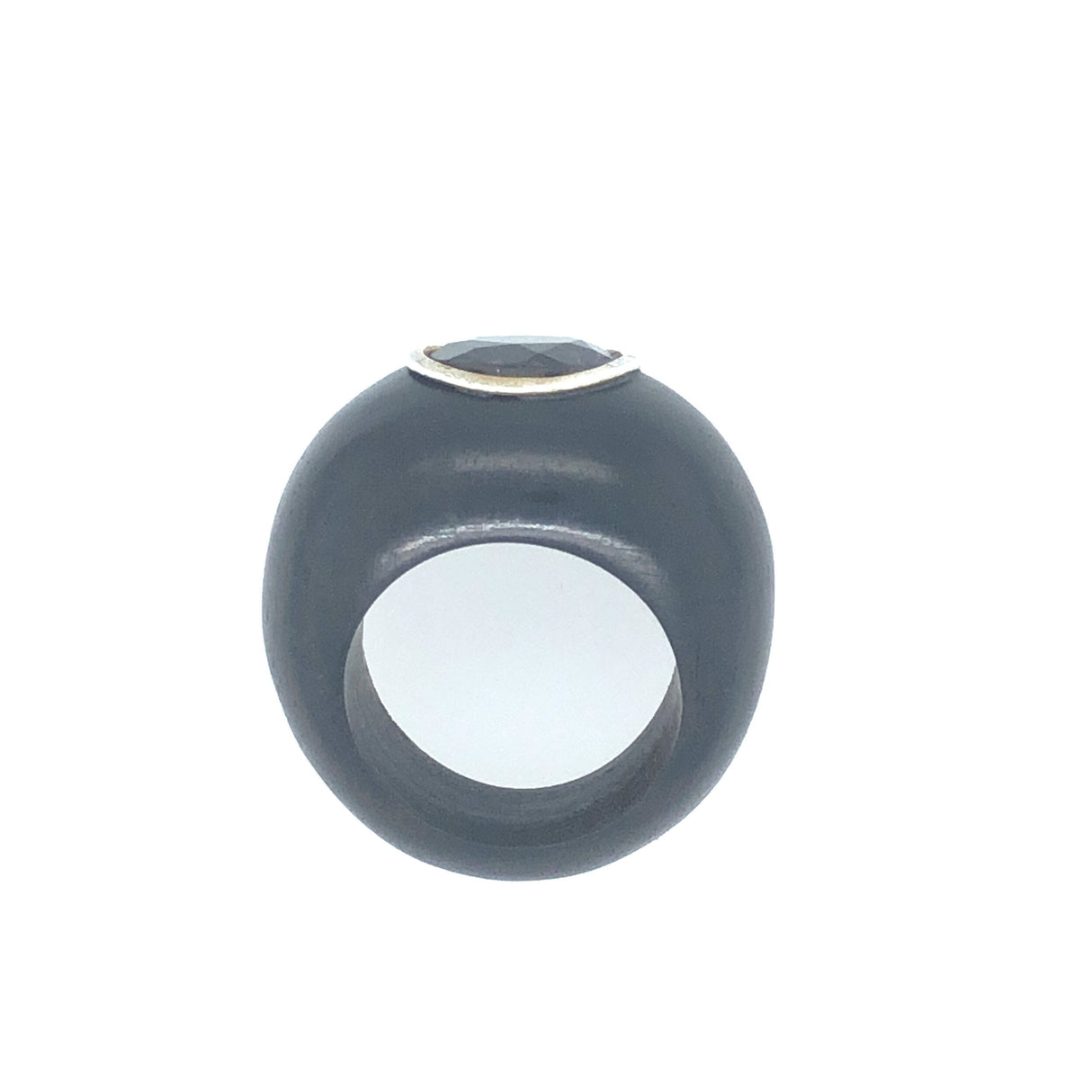 Ebony and Smoky Quartz Ring The Vintage Jewellery Company