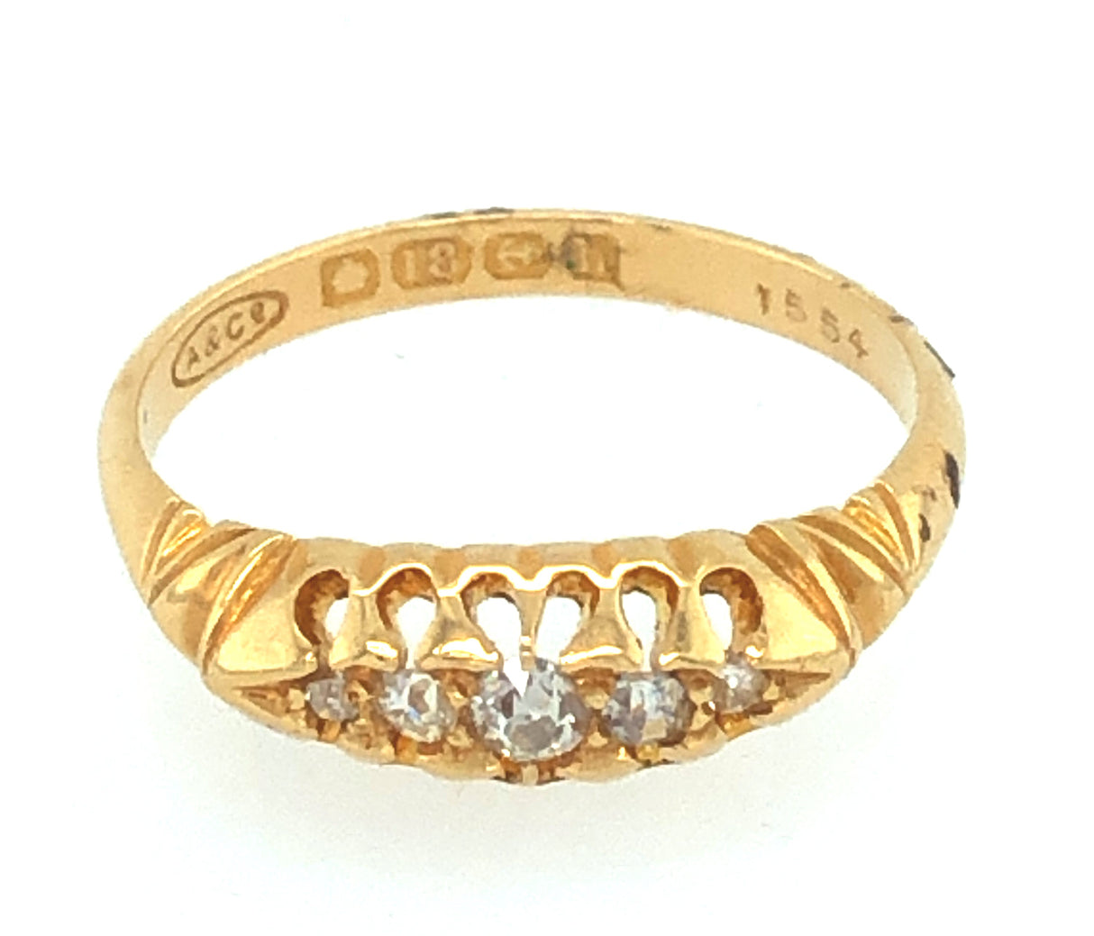 Edwardian Five stone diamond antique ring The Vintage Jewellery Company