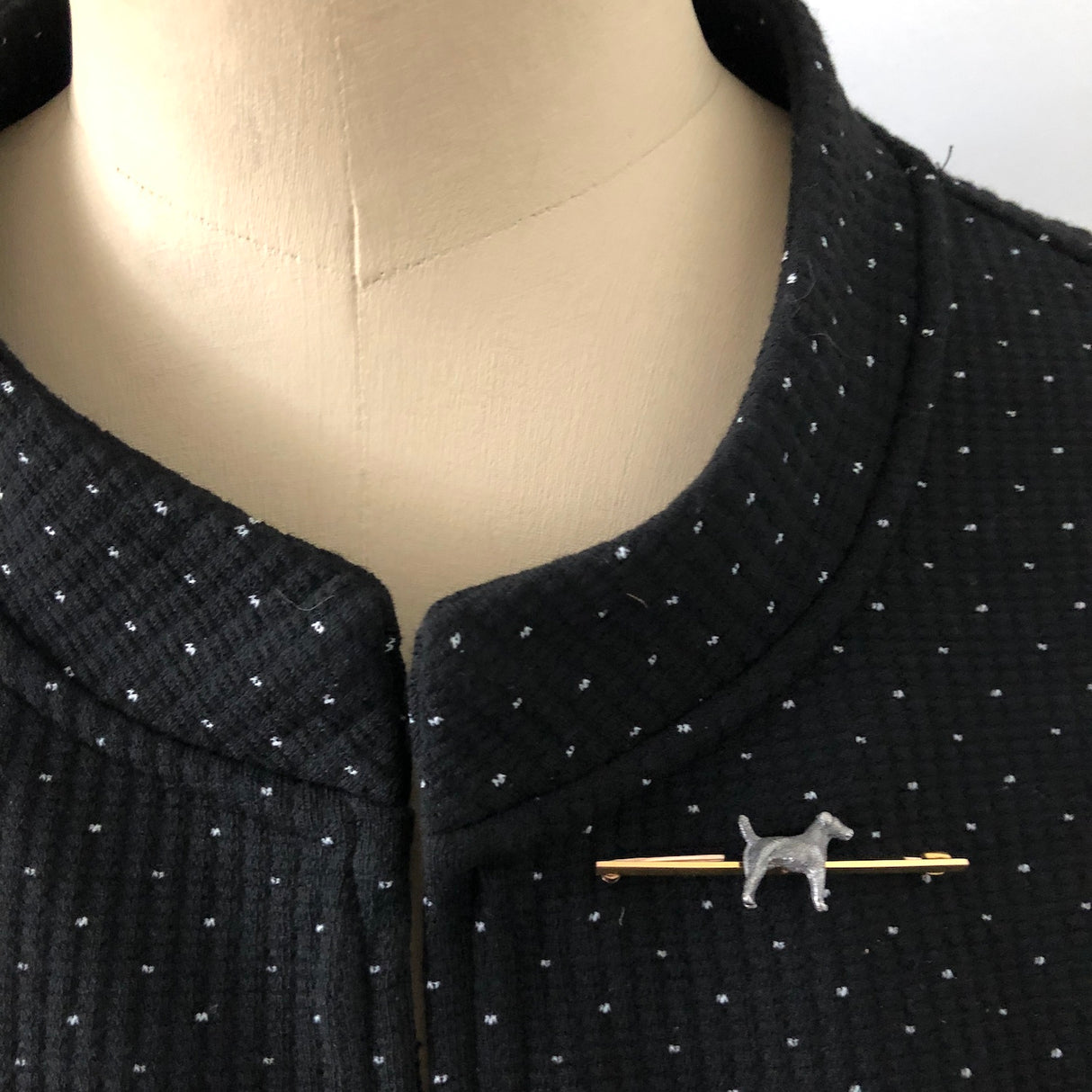 Edwardian 9ct Gold Terrier Dog Bar Brooch