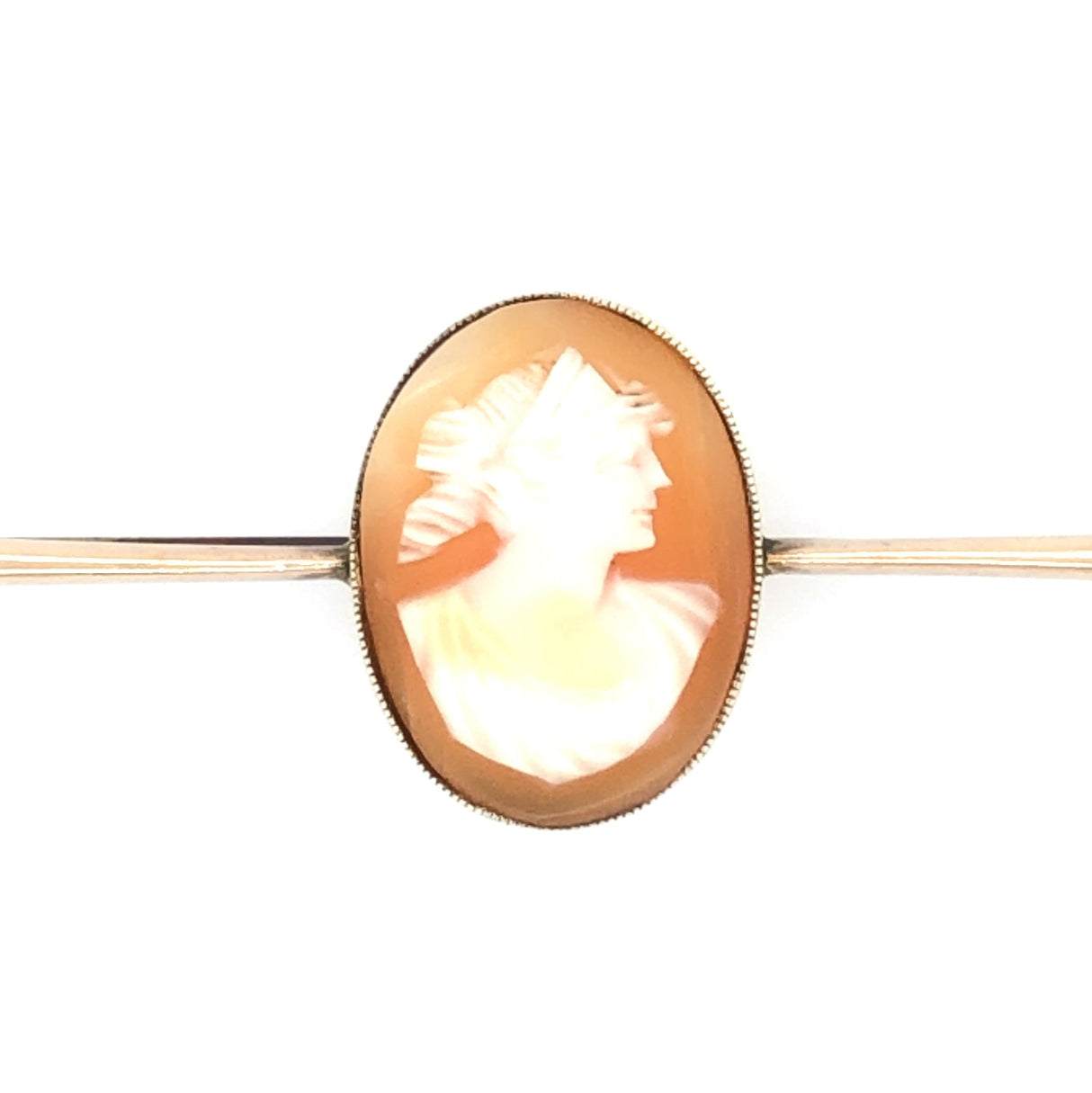 Gold Cameo Vintage Bar Brooch The Vintage Jewellery Company