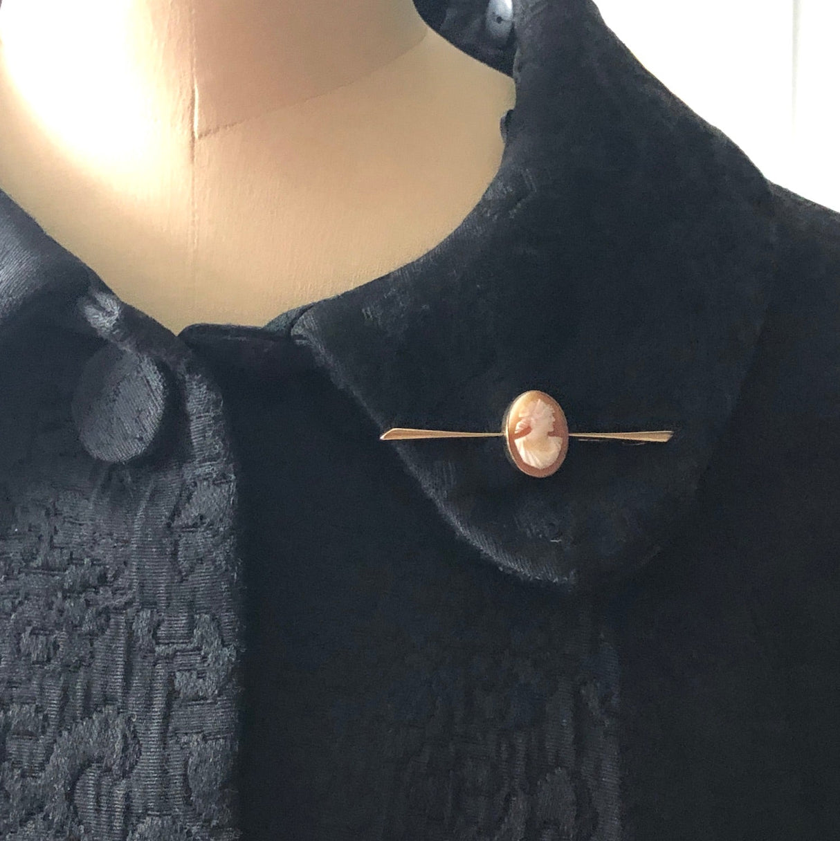 Gold Cameo Vintage Bar Brooch The Vintage Jewellery Company