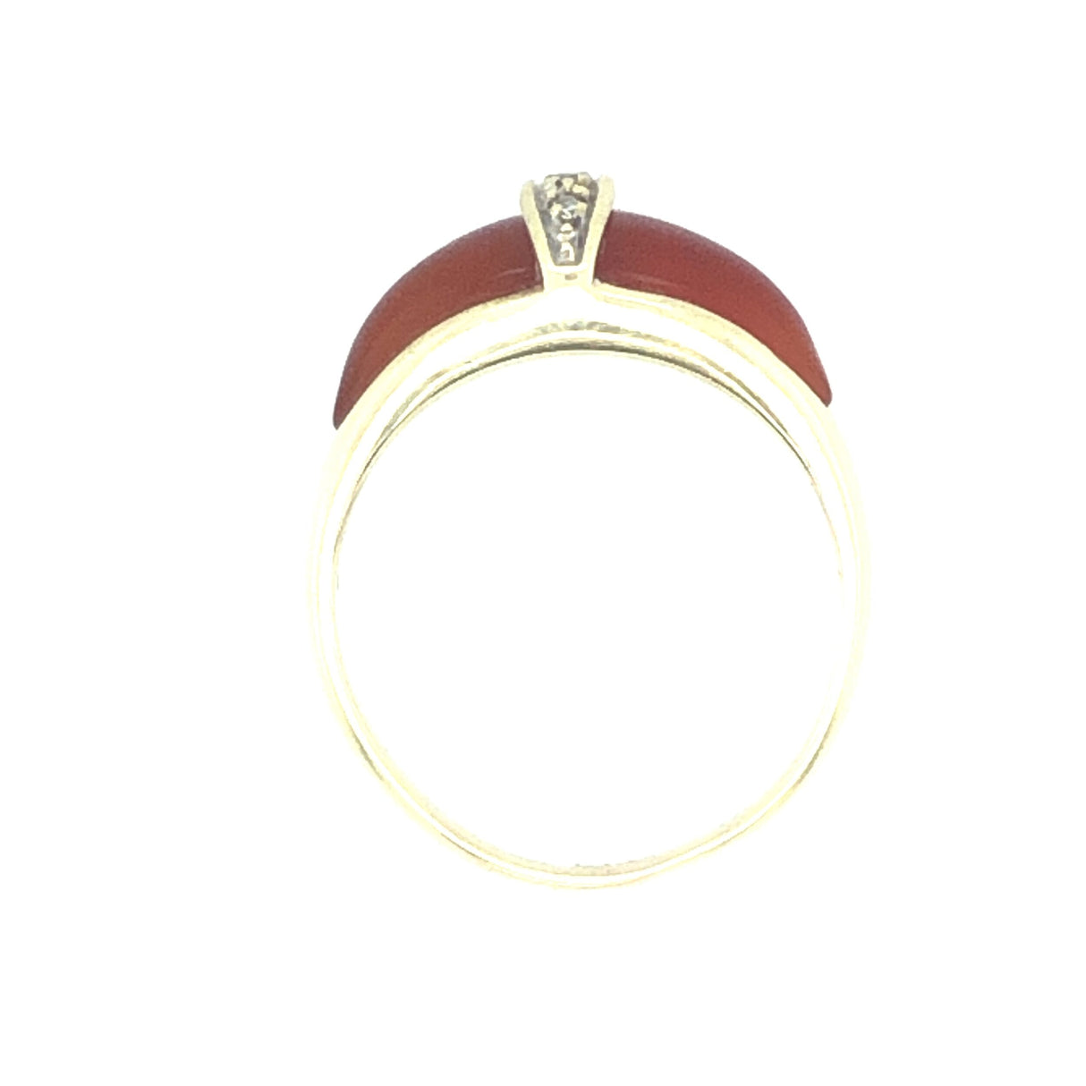 Gold Ring with Carnelian and Diamonds The Vintage Jewellery Company