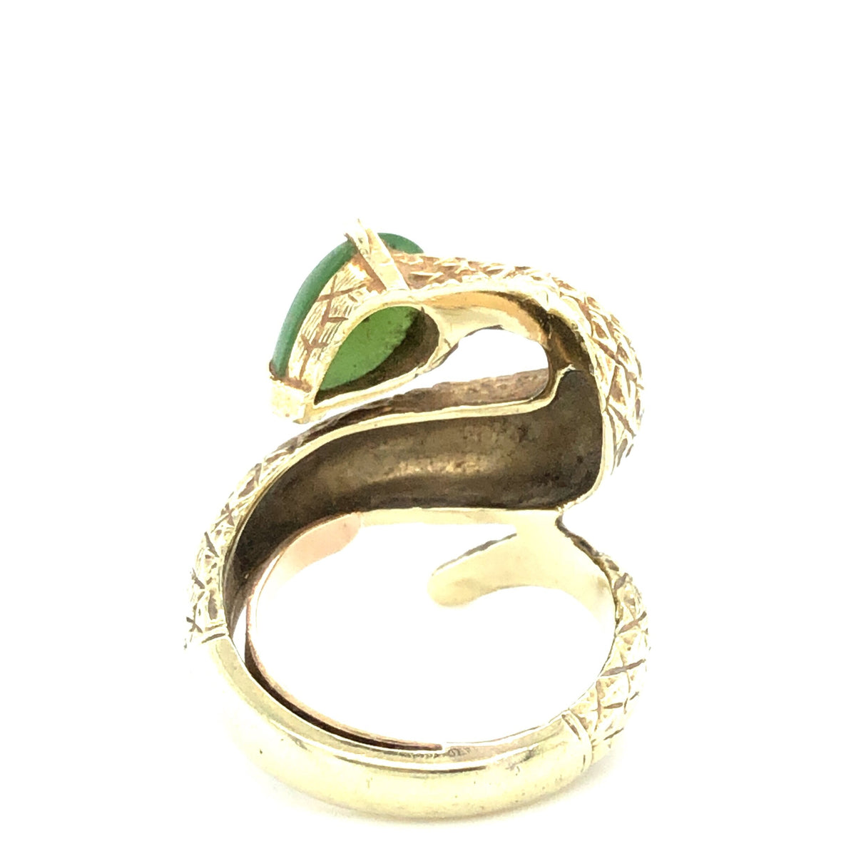 Jade and Gold Snake Vintage Ring The Vintage Jewellery Company