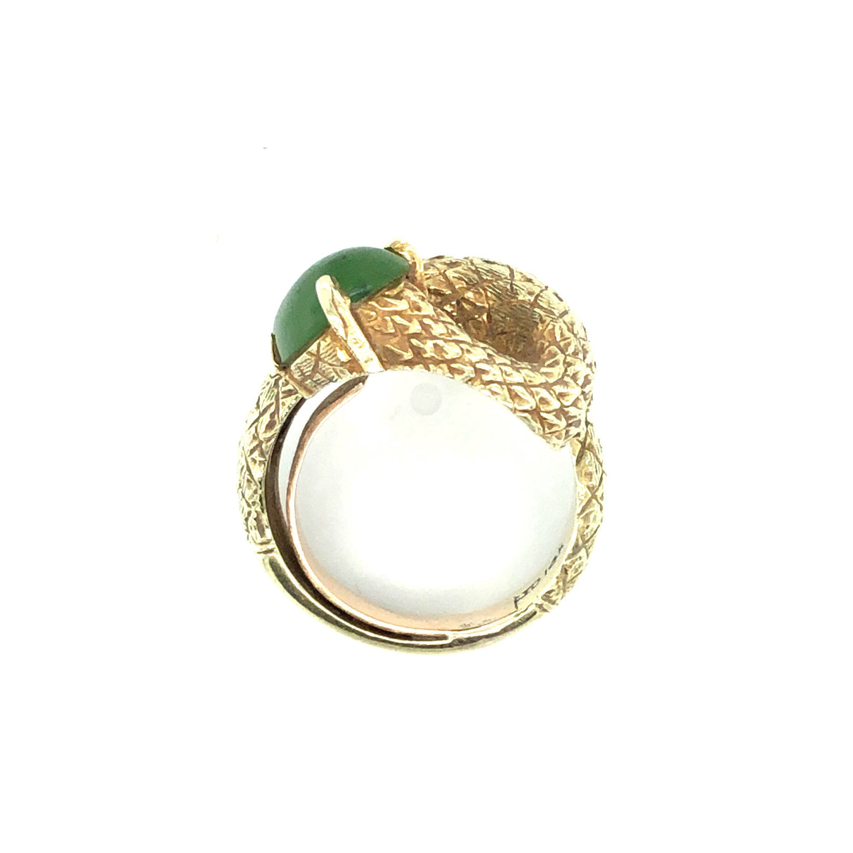 Jade and Gold Snake Vintage Ring The Vintage Jewellery Company
