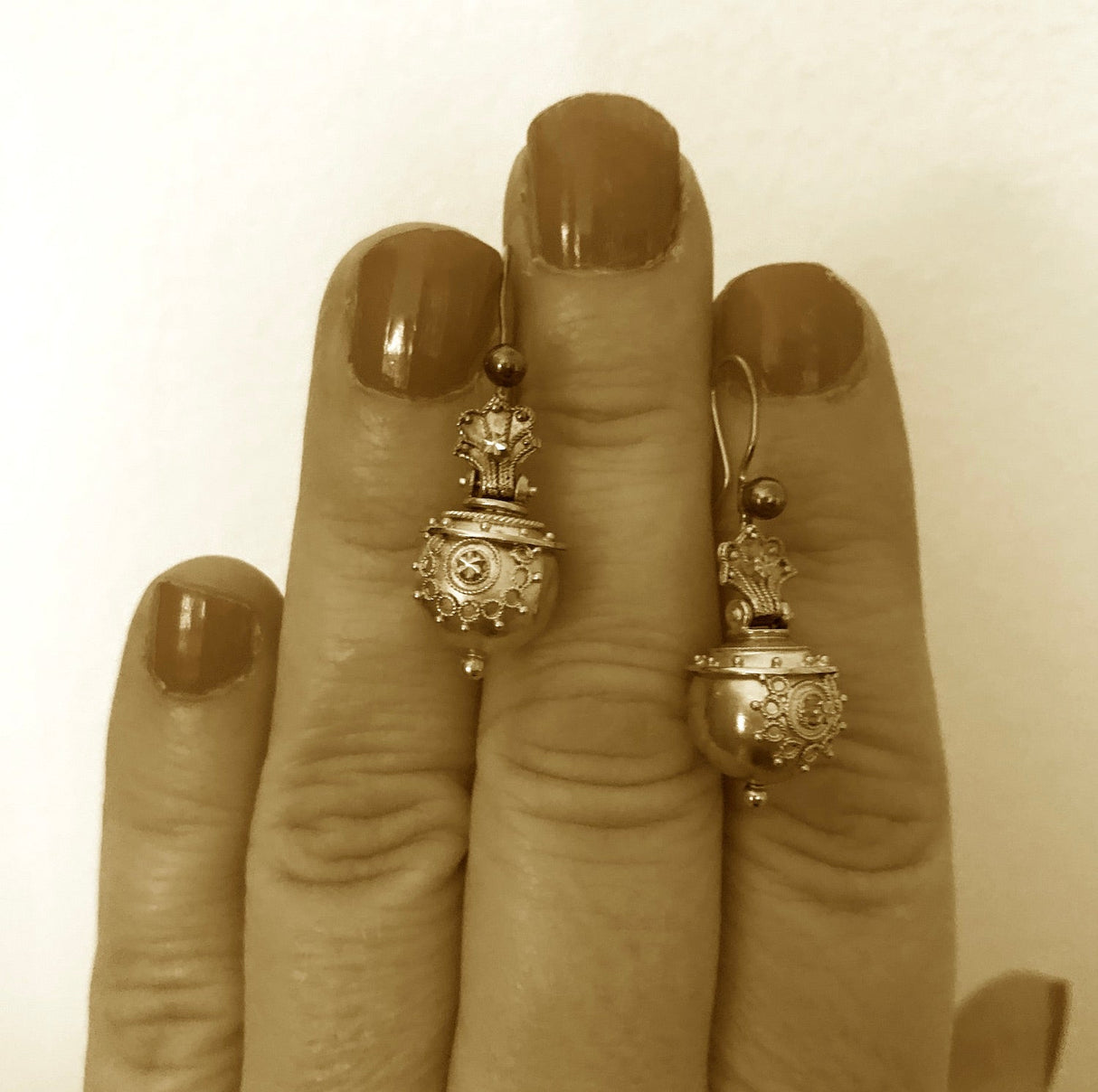 Late 19th Century Victorian Gold Drop Earrings The Vintage Jewellery Company