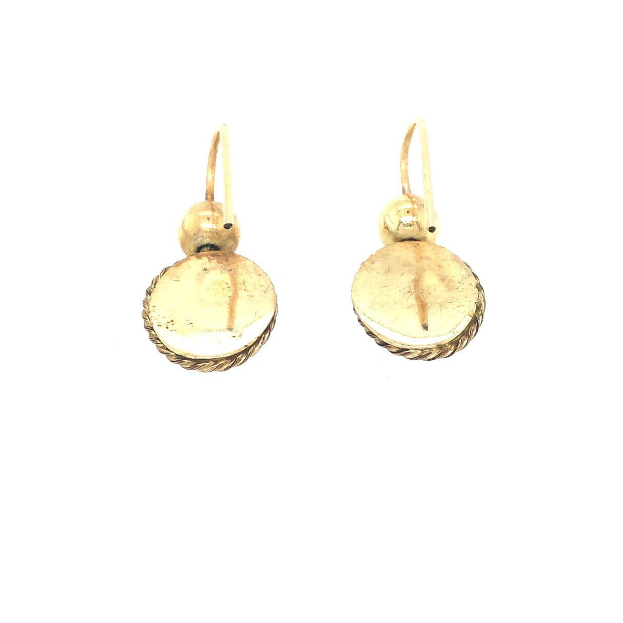 Mid-century Vintage 14k Gold Cameo Vintage Earrings with Fresh Water Pearls The Vintage Jewellery Company