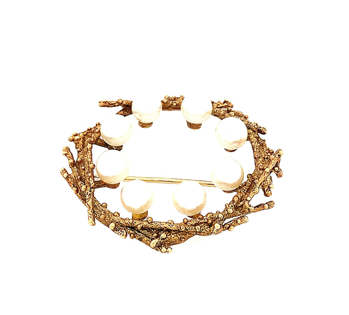 Mikimoto Pearl & Gold Vintage Brooch The Vintage Jewellery Company