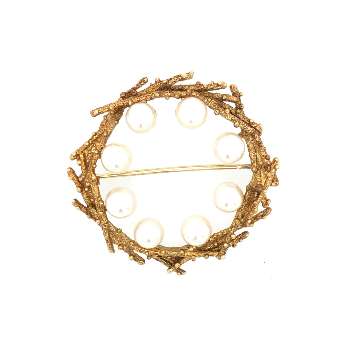 Mikimoto Pearl & Gold Vintage Brooch The Vintage Jewellery Company