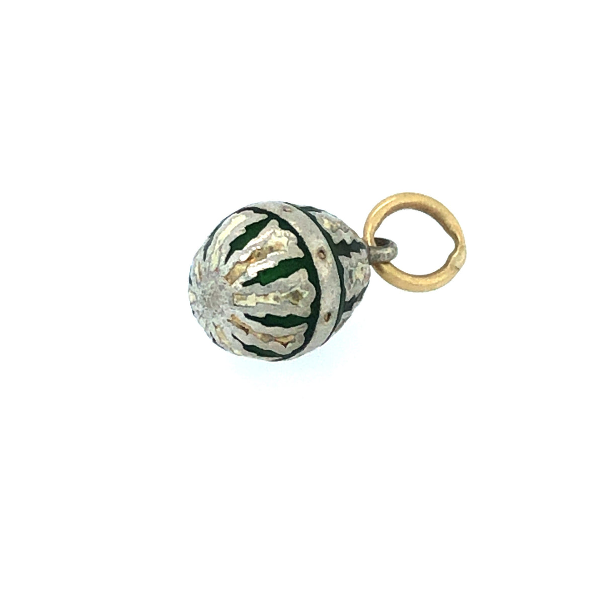 Tiny Vintage Sterling Silver and Enamel Egg-Shaped Charm The Vintage Jewellery Company