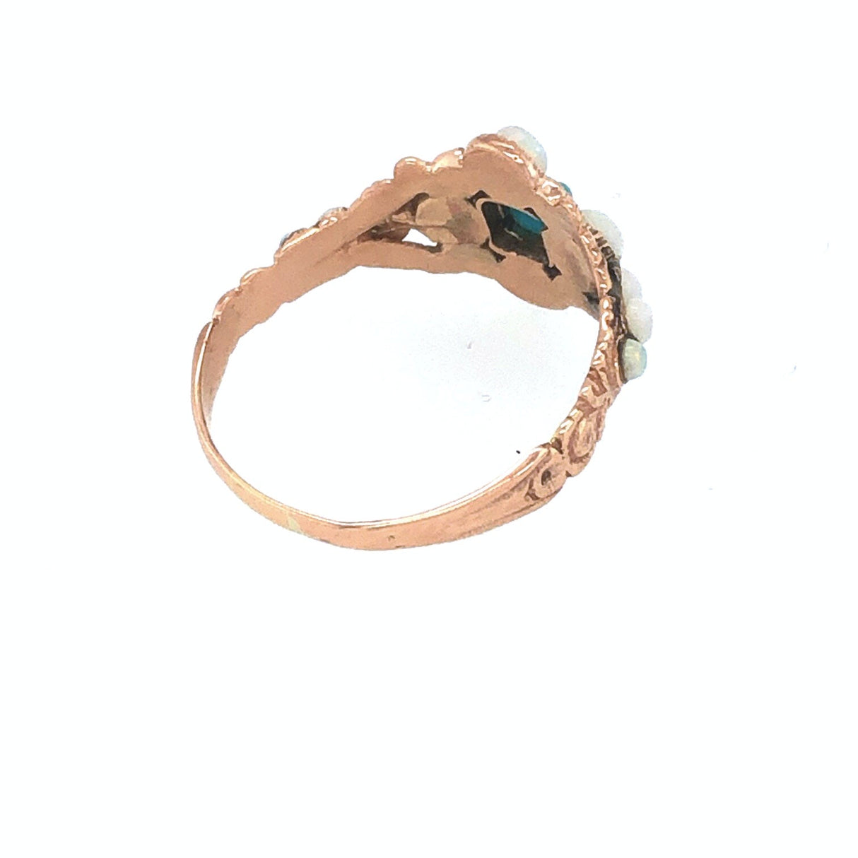 Victorian Rose Gold, Turquoise and Opal Antique Ring The Vintage Jewellery Company