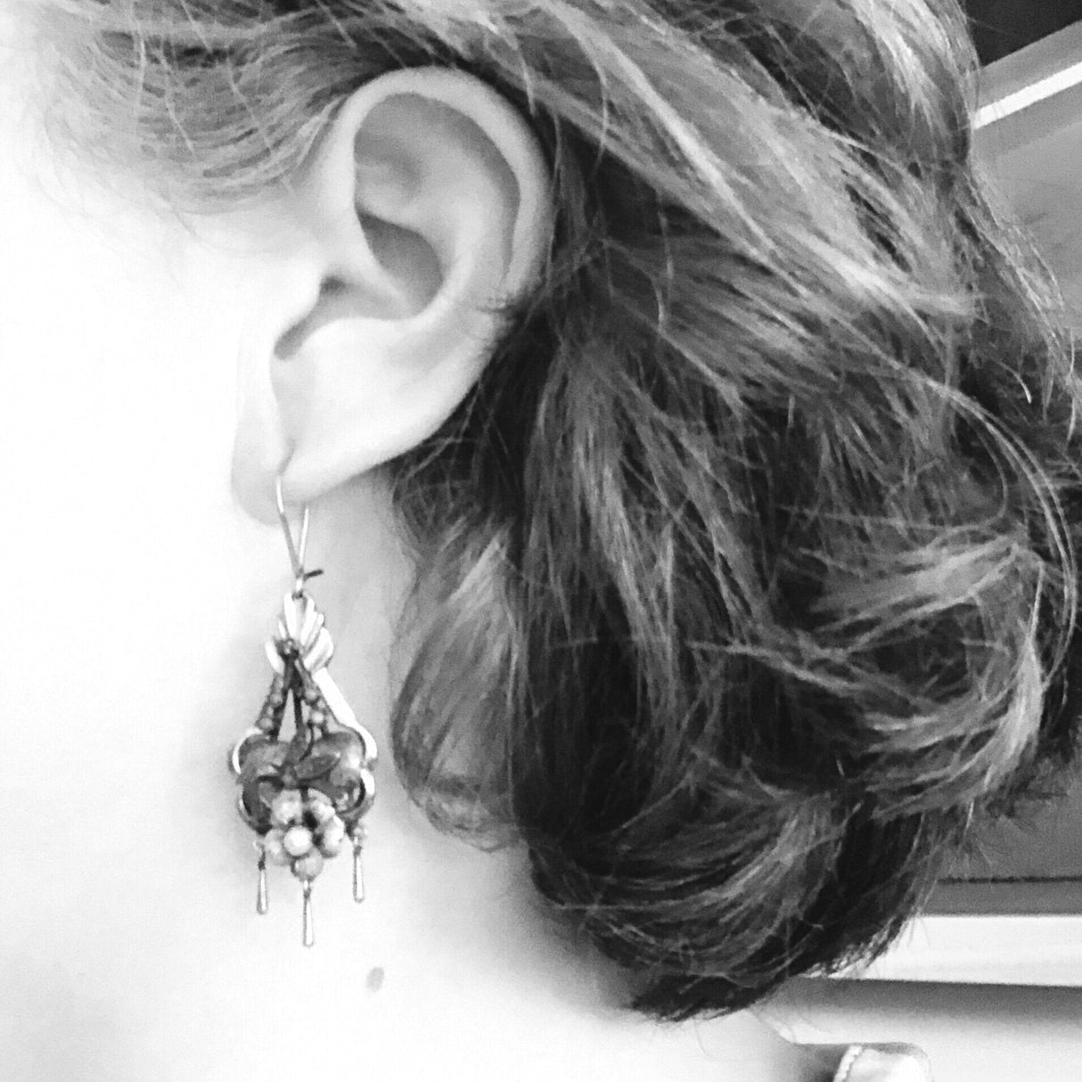 Victorian Silver, 14k Gold, Pearl & Turquoise Drop Earrings with Bird Motif The Vintage Jewellery Company