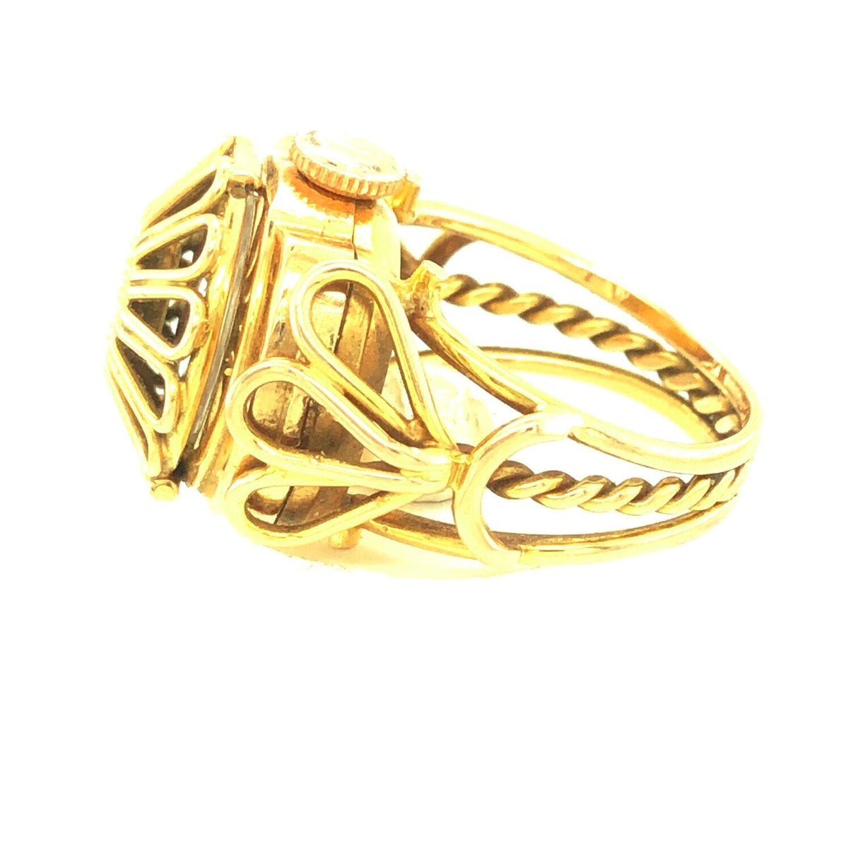 Vintage 18k Gold Watch Finger Ring The Vintage Jewellery Company