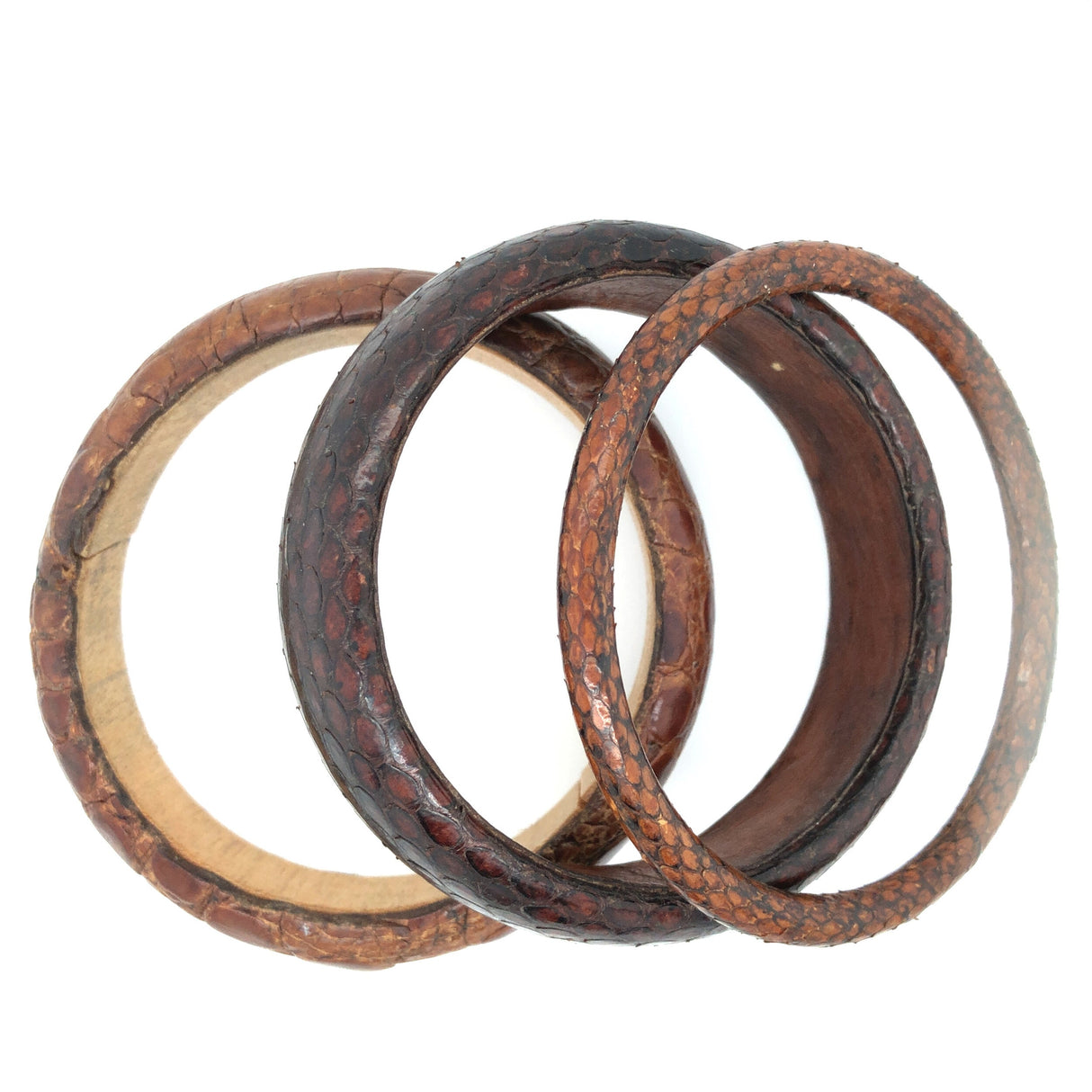 Vintage Danish stacking snakeskin bangles The Vintage Jewellery Company