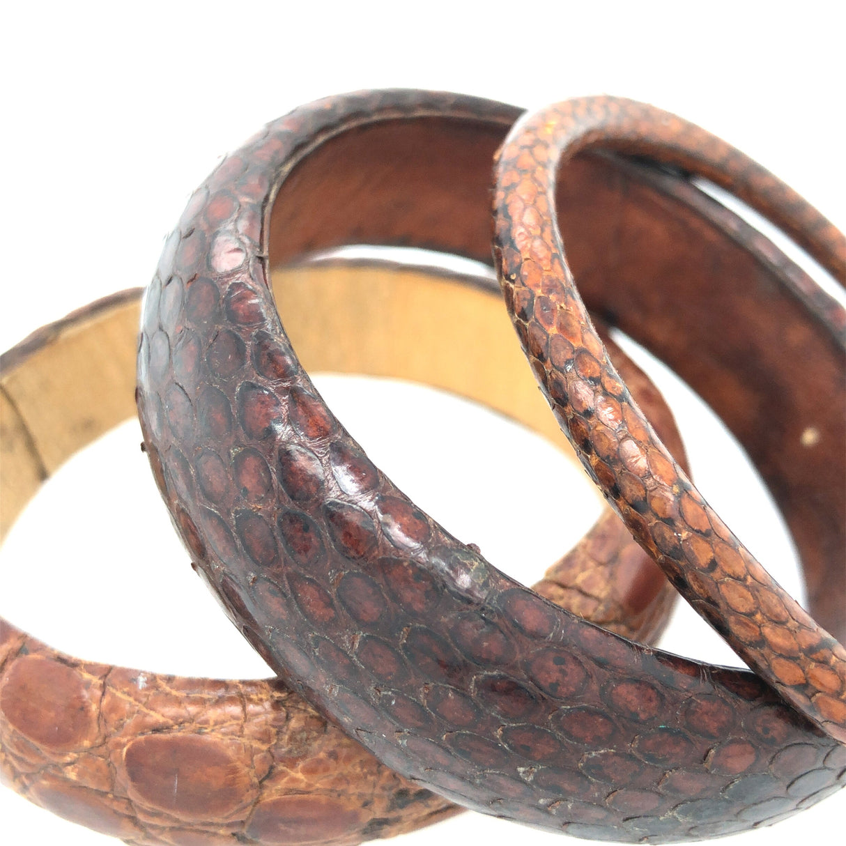 Vintage Danish stacking snakeskin bangles The Vintage Jewellery Company