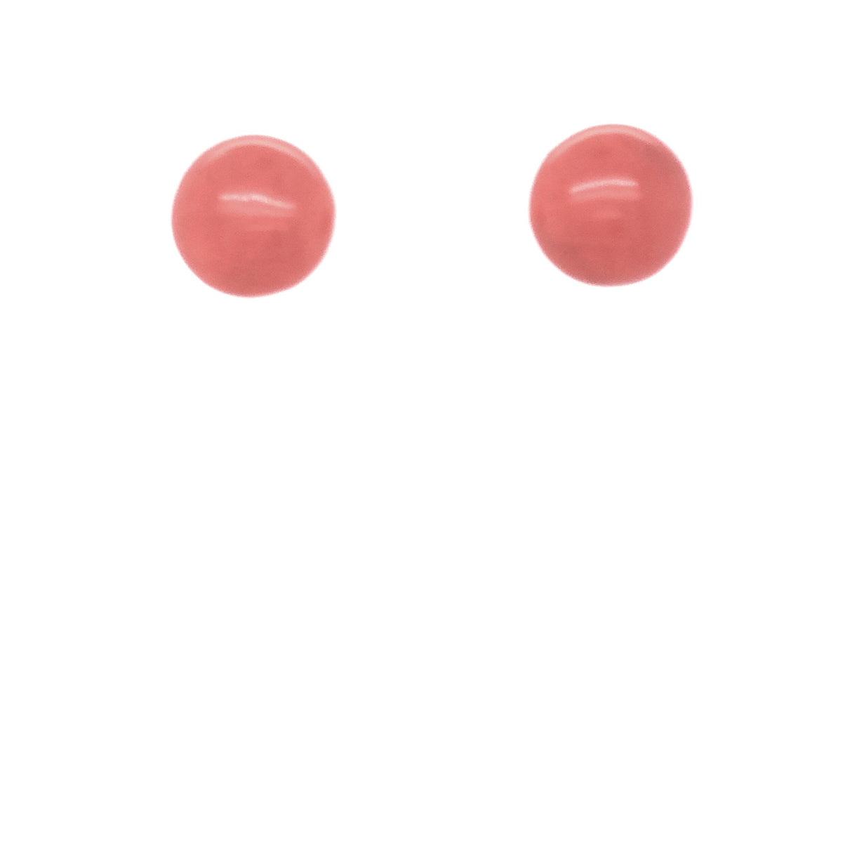 Vintage French 14k Gold and Coral Button Earrings The Vintage Jewellery Company