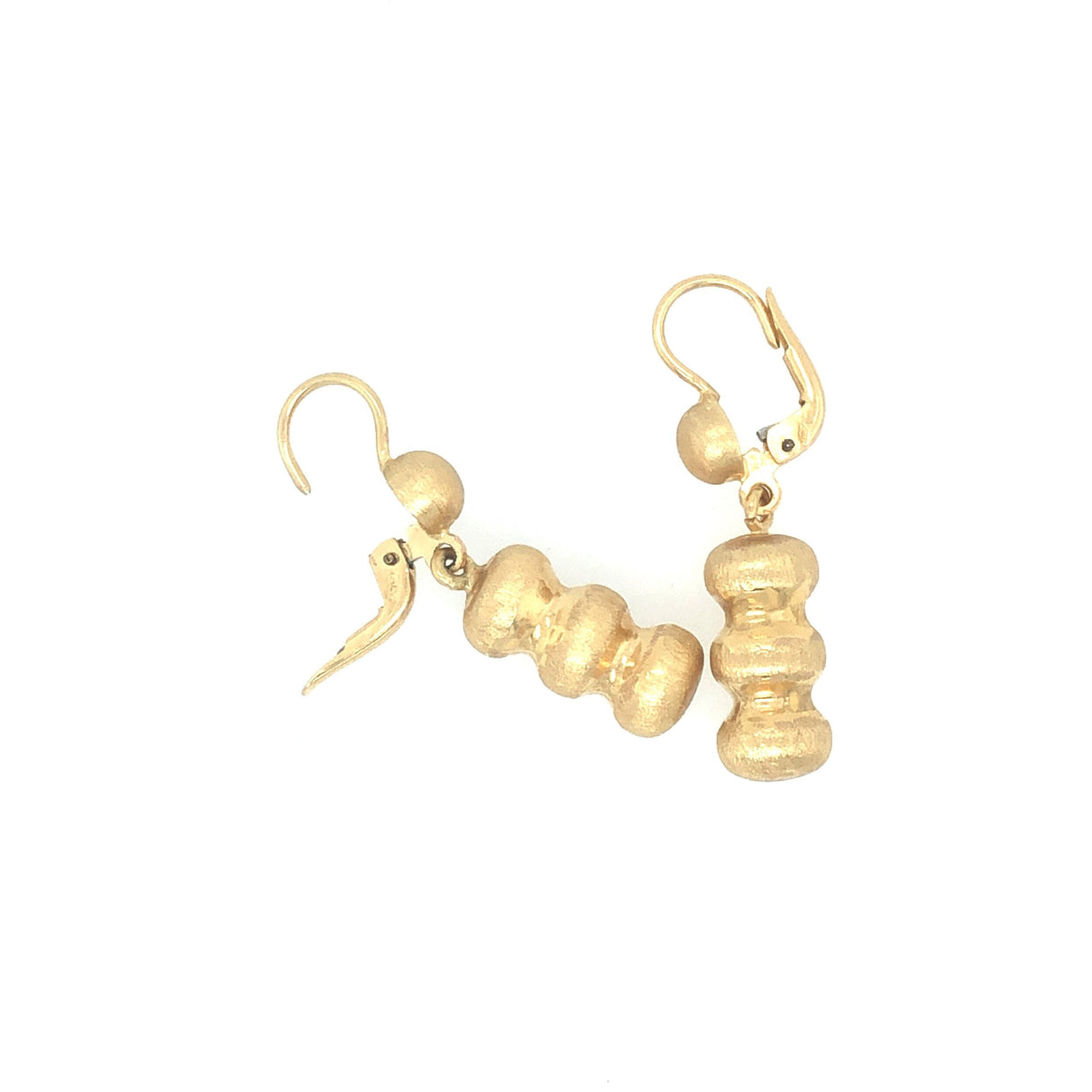 Vintage Italian 14k Gold Drop Earrings with Lever-back The Vintage Jewellery Company