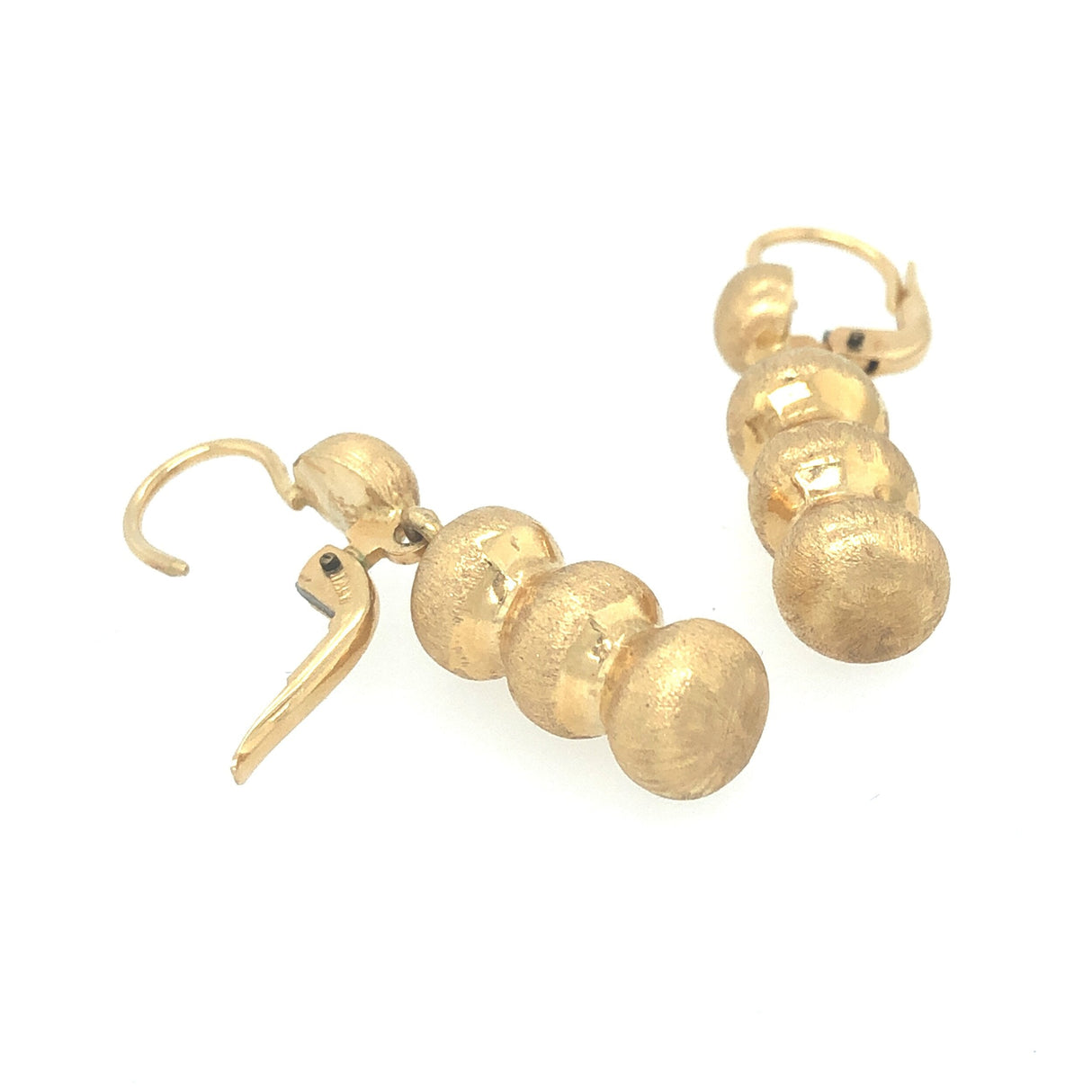 Vintage Italian 14k Gold Drop Earrings with Lever-back The Vintage Jewellery Company
