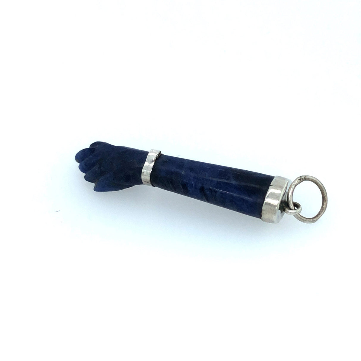 Vintage Lapis Lazuli and Silver Figa Pendant The Vintage Jewellery Company