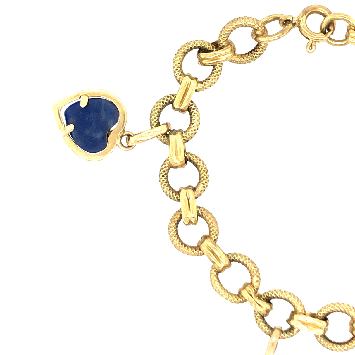 Vintage 18ct Gold Bracelet with Gemstone Hearts