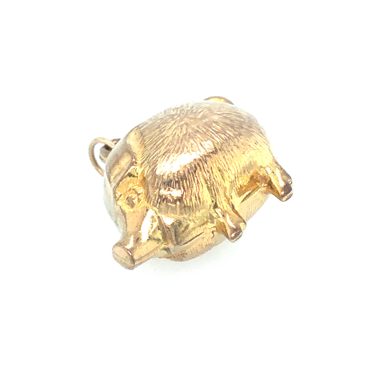 Vintage Mid-Century Gold Pig Charm Pendant