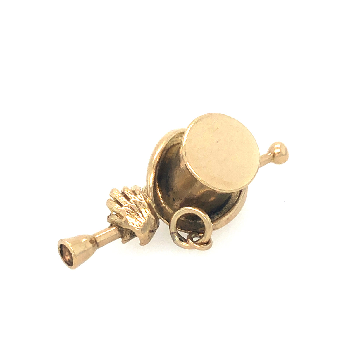 Vintage 9ct Gold Top Hat & Cane Pendant