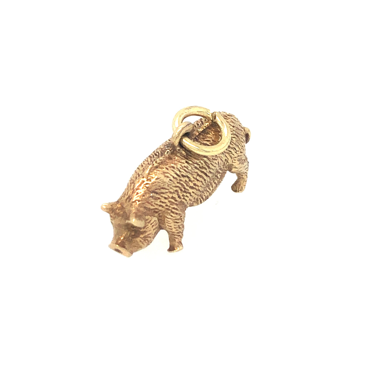 Vintage Cropp  & Farr Mid-Century Gold Pig Pendant