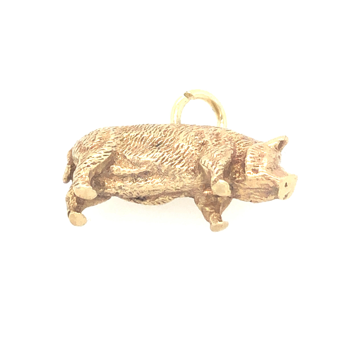 Vintage Cropp  & Farr Mid-Century Gold Pig Pendant