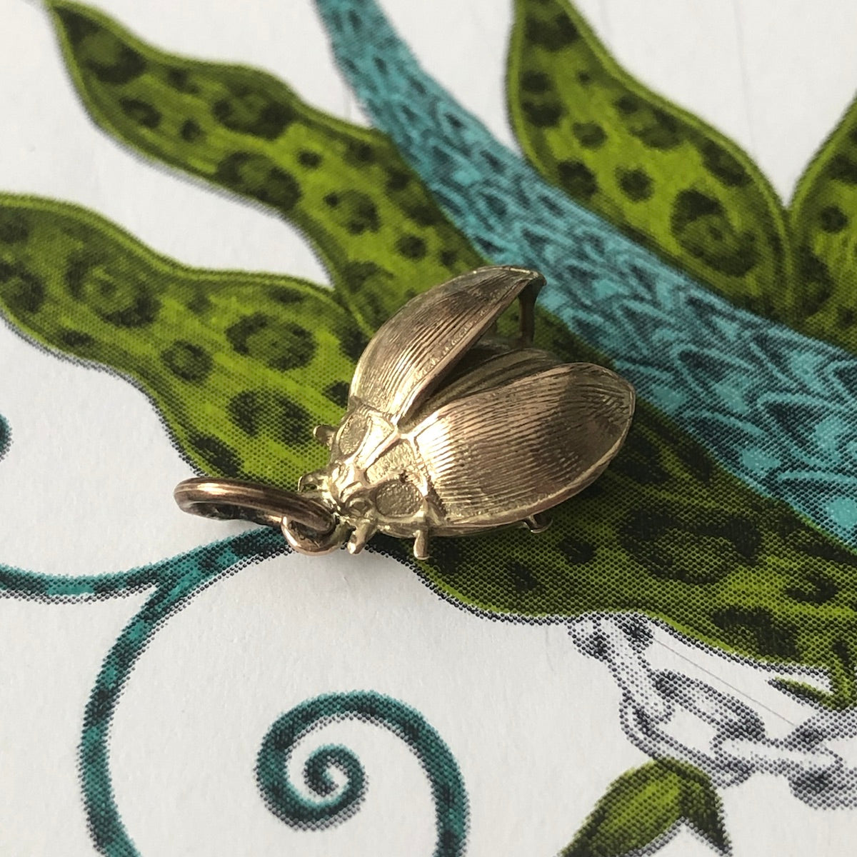 Vintage Gold Pendant - Ladybird With Open Wings