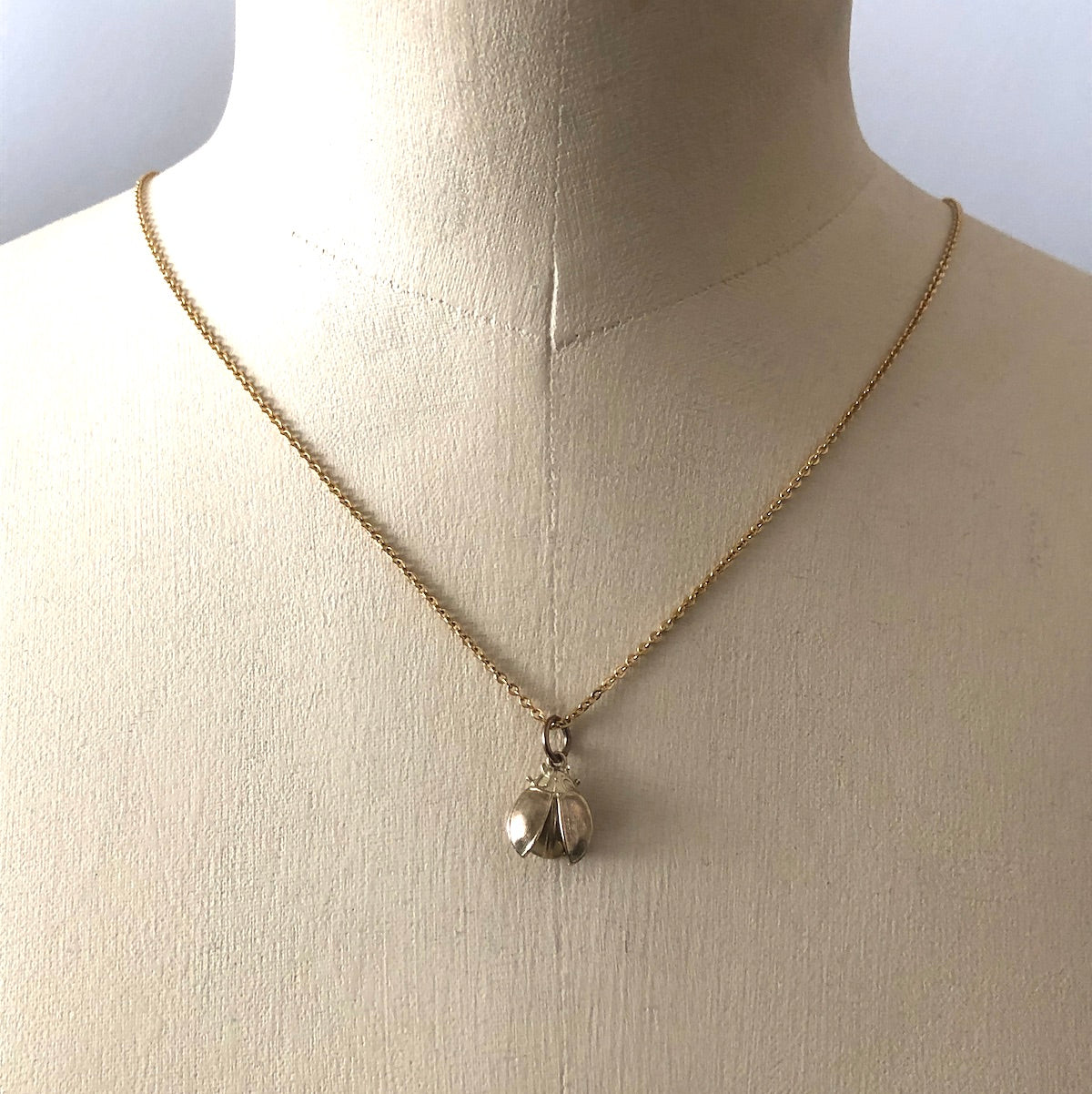 Vintage Gold Pendant - Ladybird With Open Wings