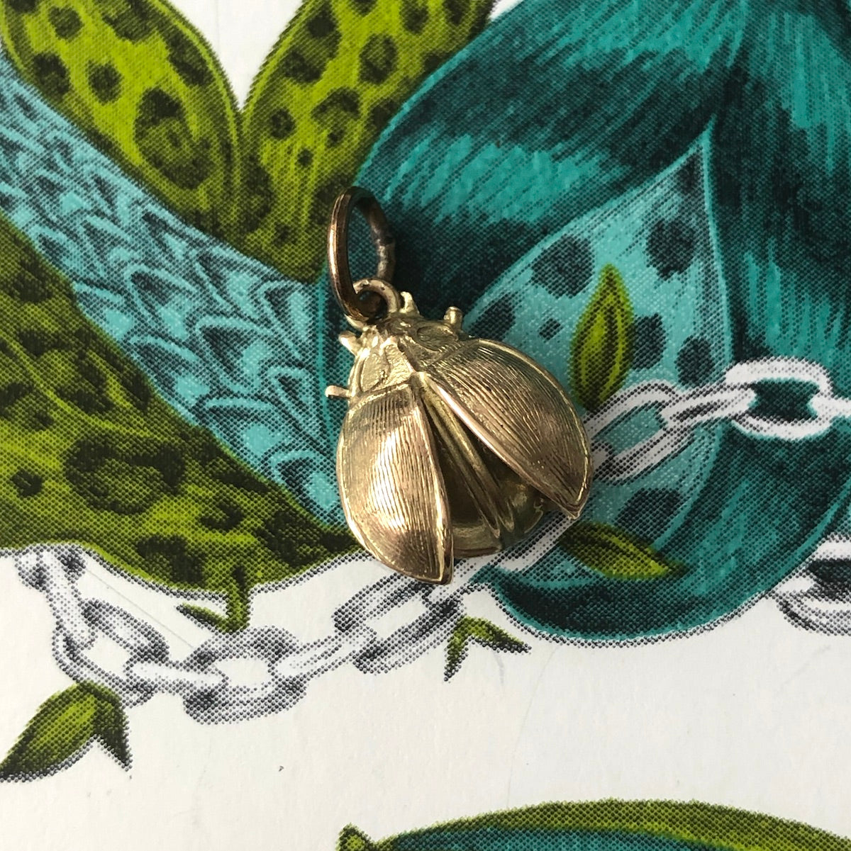 Vintage Gold Pendant - Ladybird With Open Wings