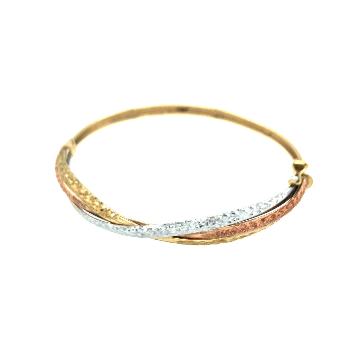 Vintage Italian Tri-Colour Gold Crossover Bracelet