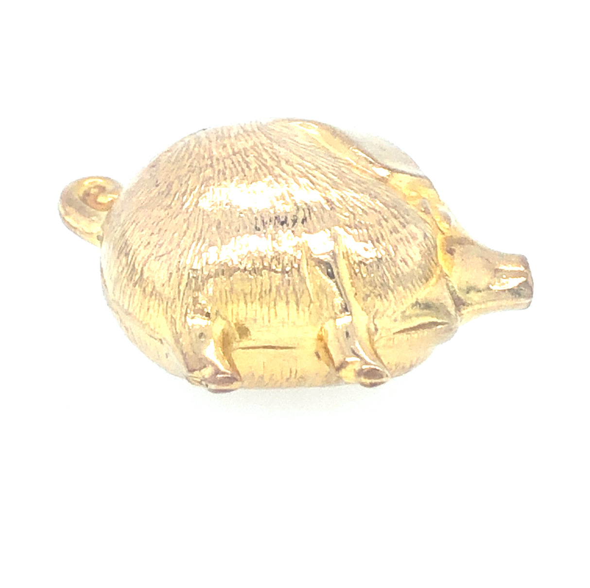 Vintage Mid-Century Gold Pig Charm Pendant