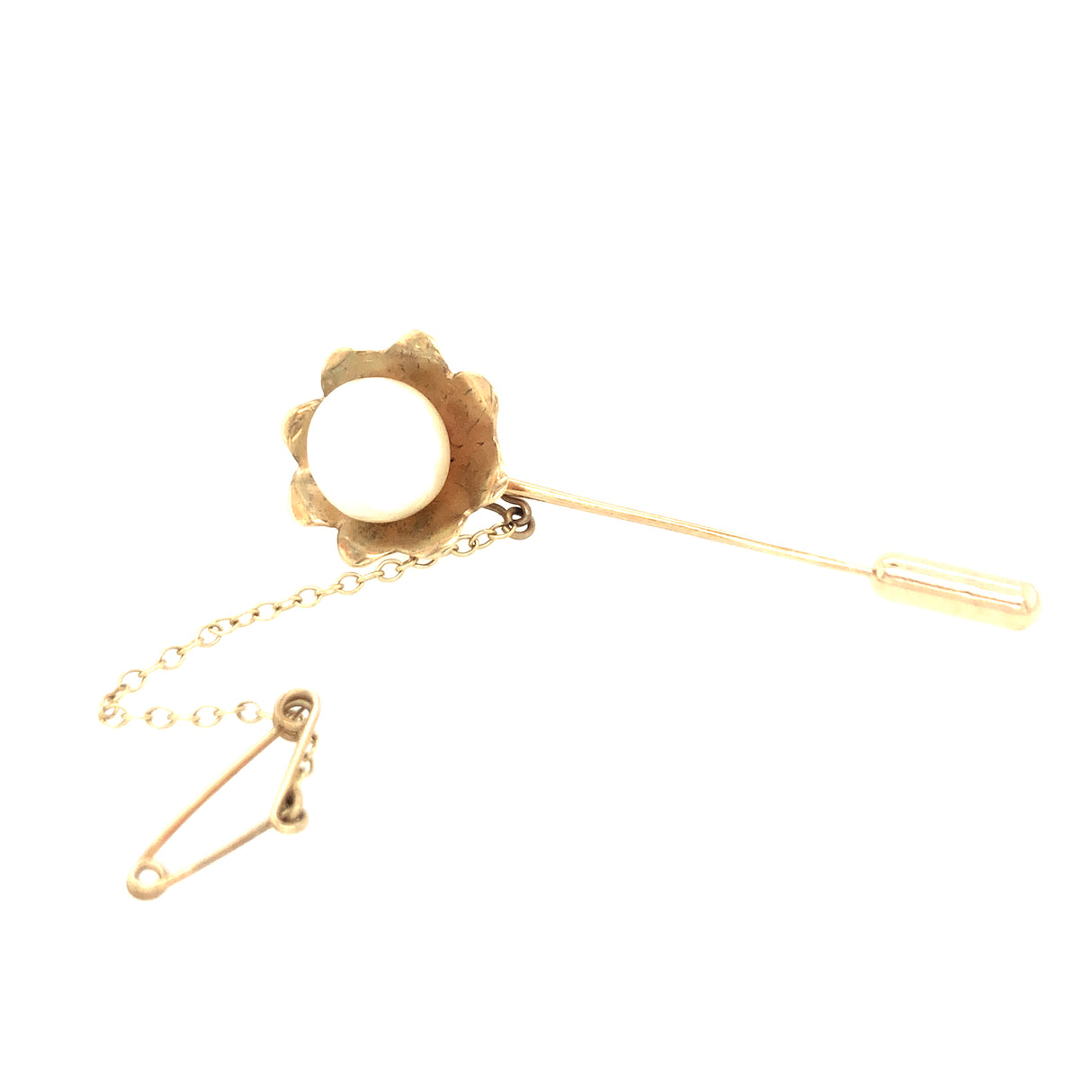 Vintage Pearl Stick Pin in 9ct Gold