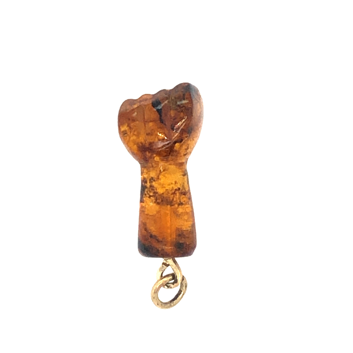 Vintage Tiger Eye Quartz and Gold Figa Pendant