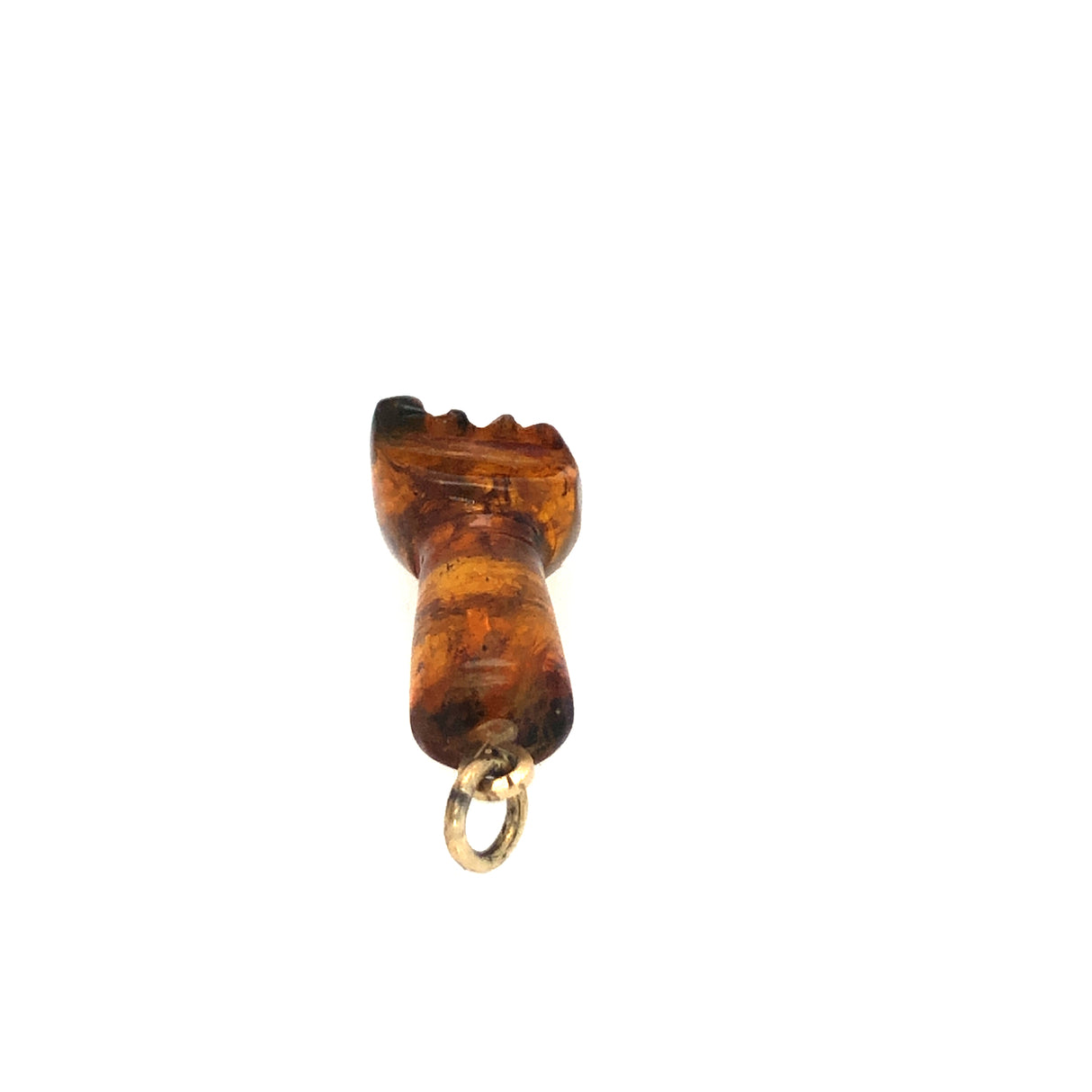 Vintage Tiger Eye Quartz and Gold Figa Pendant
