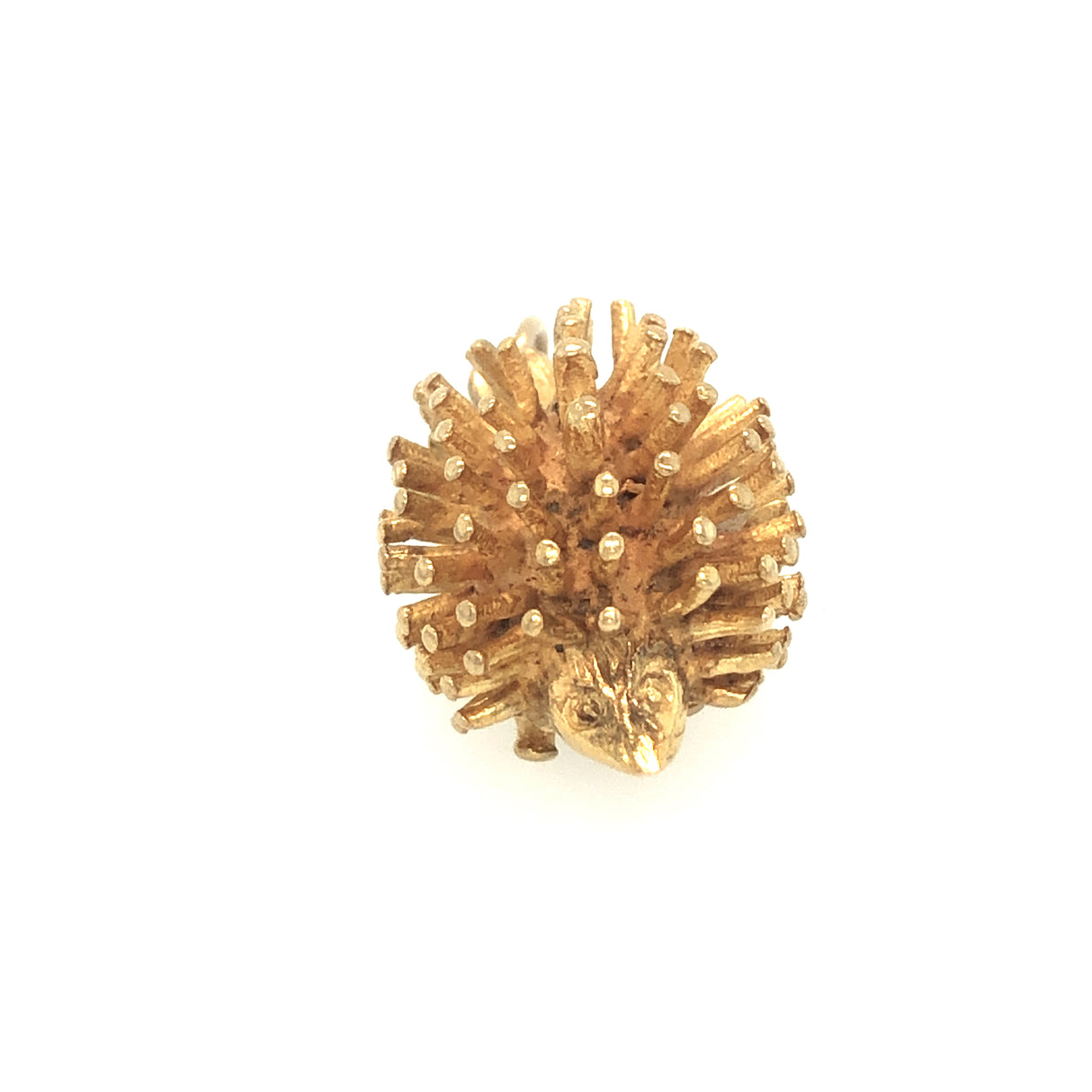Vintage Mid-Century Gold Hedgehog Charm Pendant