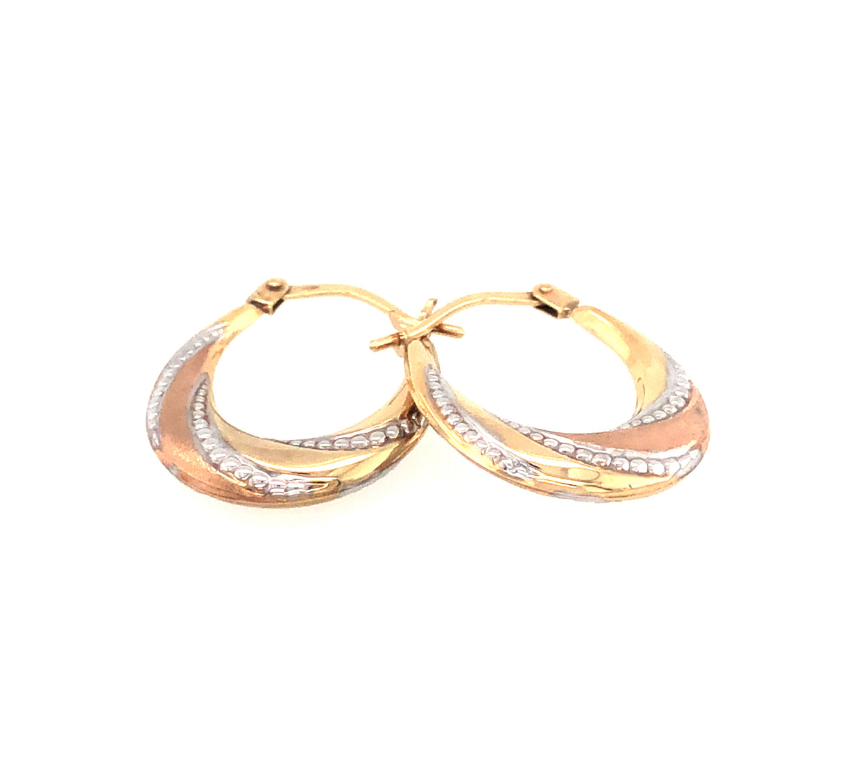Vintage gold oval earrings