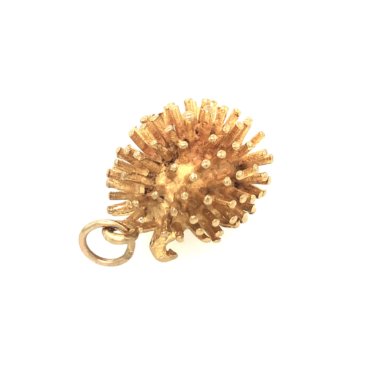 Vintage Mid-Century Gold Hedgehog Charm Pendant
