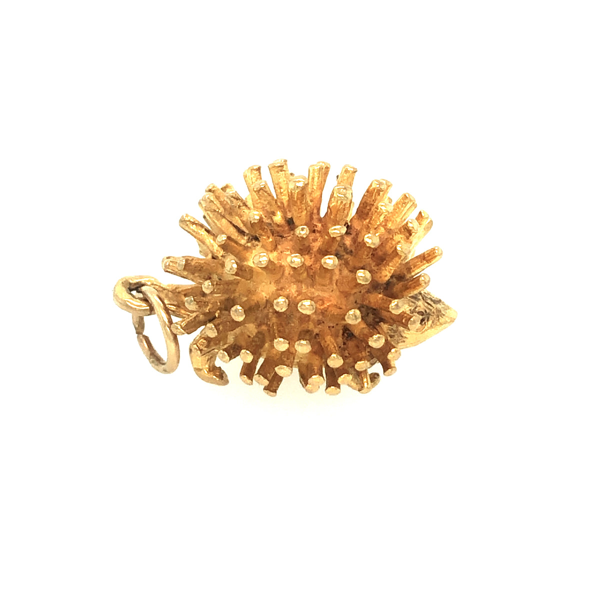 Vintage Mid-Century Gold Hedgehog Charm Pendant