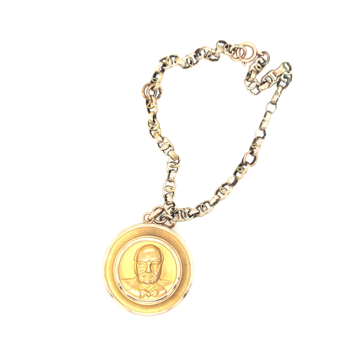 Vintage Winston Churchill Gold Charm Bracelet