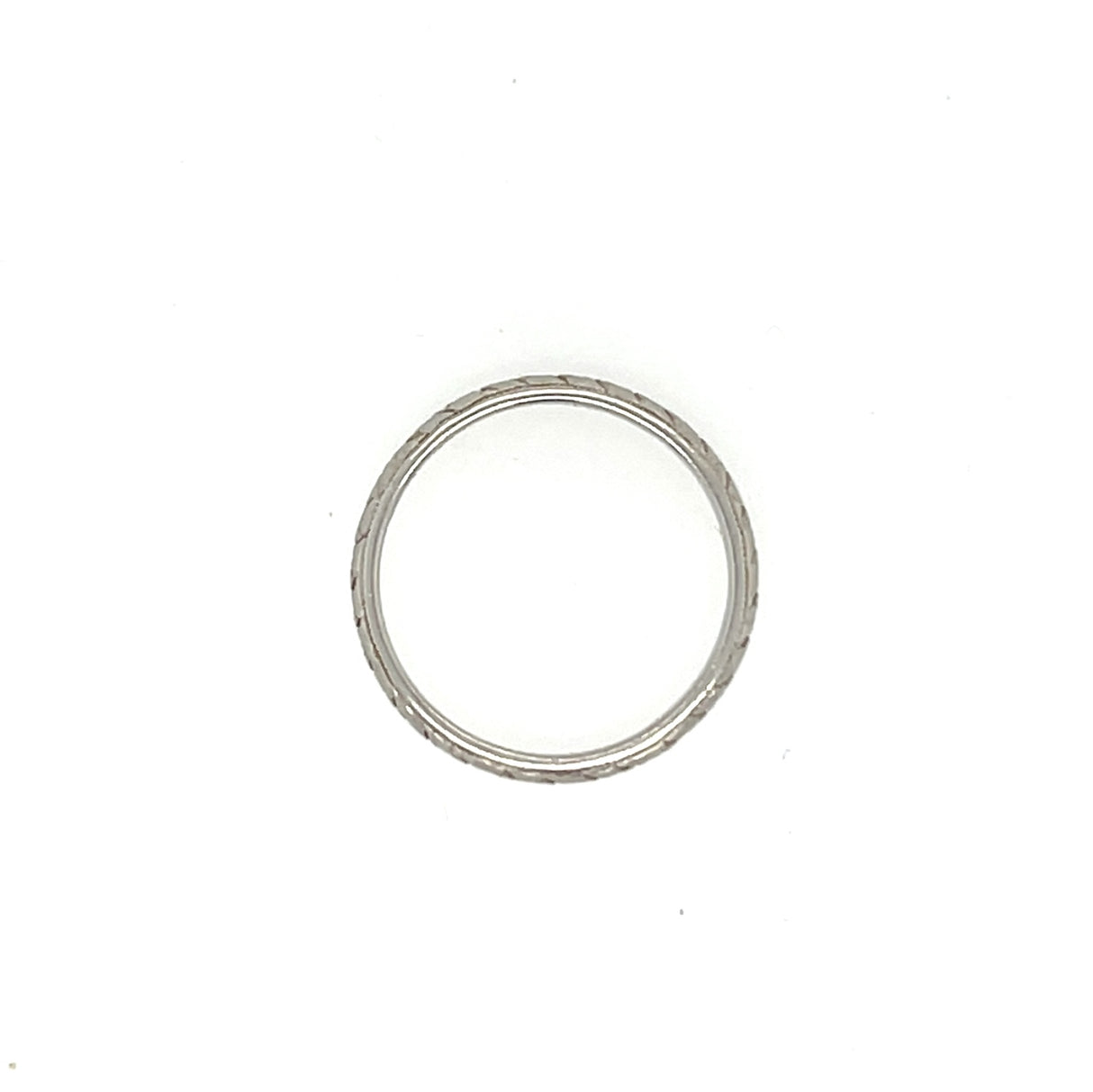 Early 20th Century Platinum Band Ring with Engraved Design